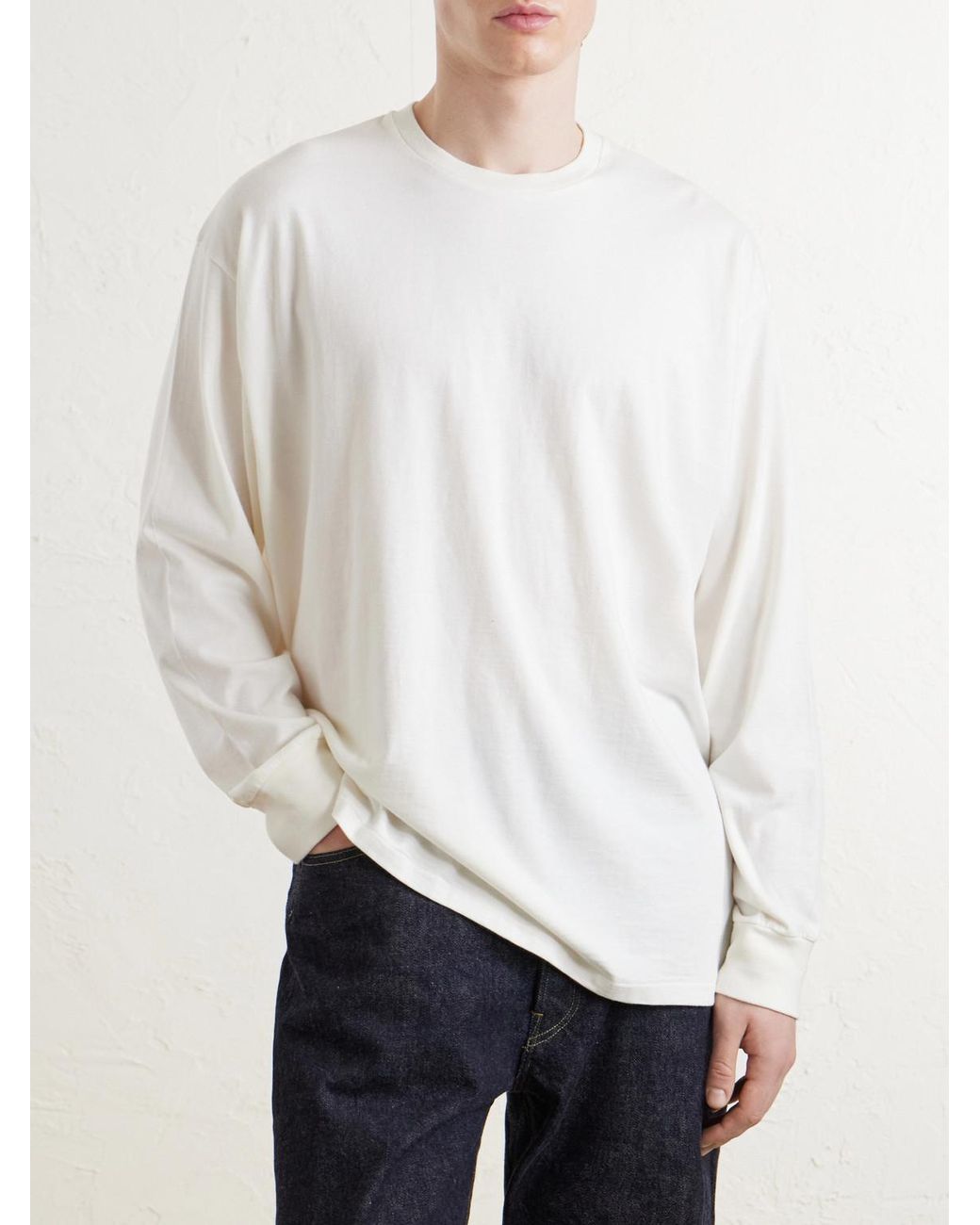 A.PRESSE White Cotton And Cashmere-Blend T-Shirt for men