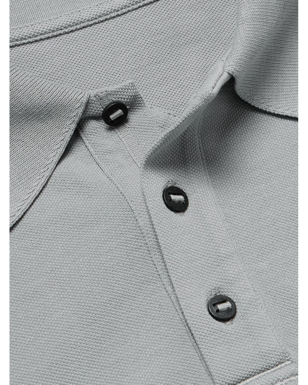 Canada Goose Gray Beckley Logo-Appliquéd Paneled Cotton-Piqué Polo Shirt for men