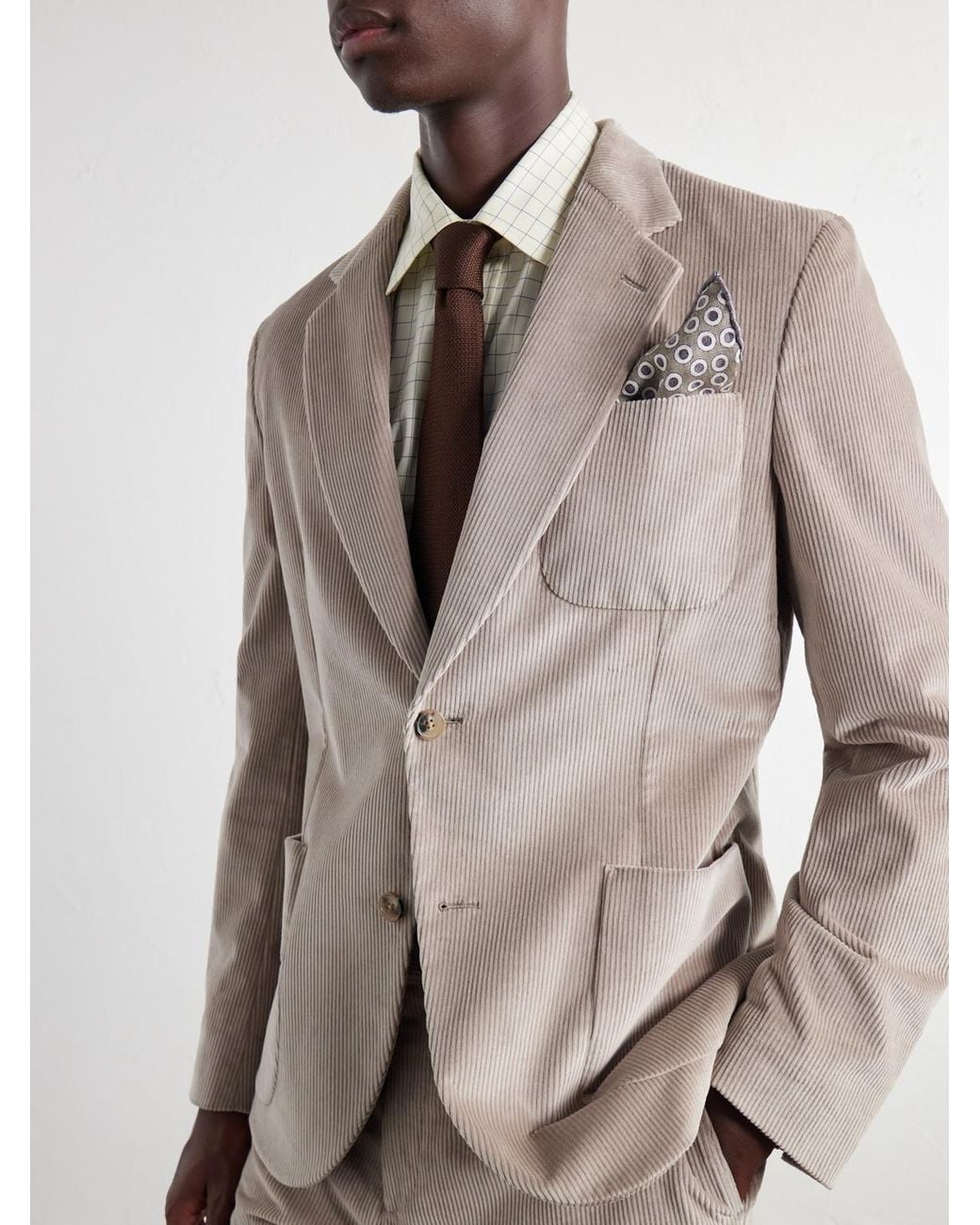 Paul Smith Natural Cotton-Stretch Corduroy Suit Jacket for men