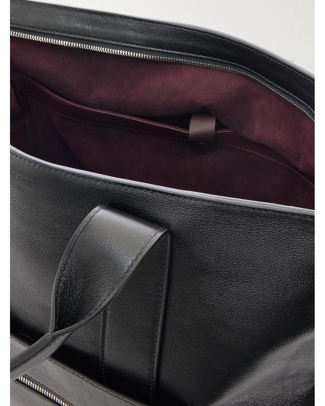 Metier Black Racer Full-Grain Leather Tote Bag for men