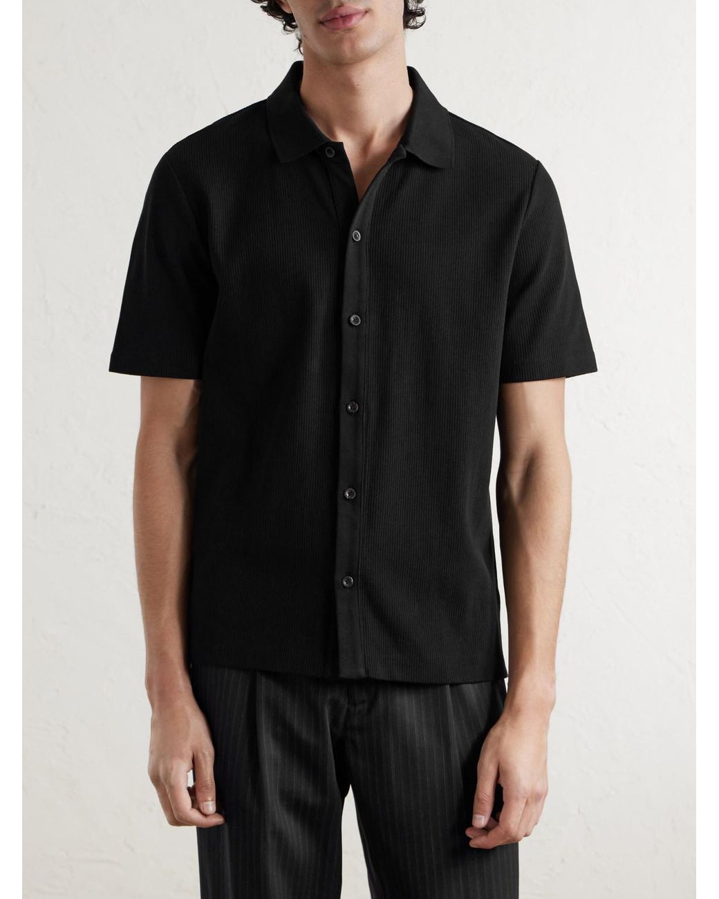 Mr P. Black Organic Cotton Shirt for men