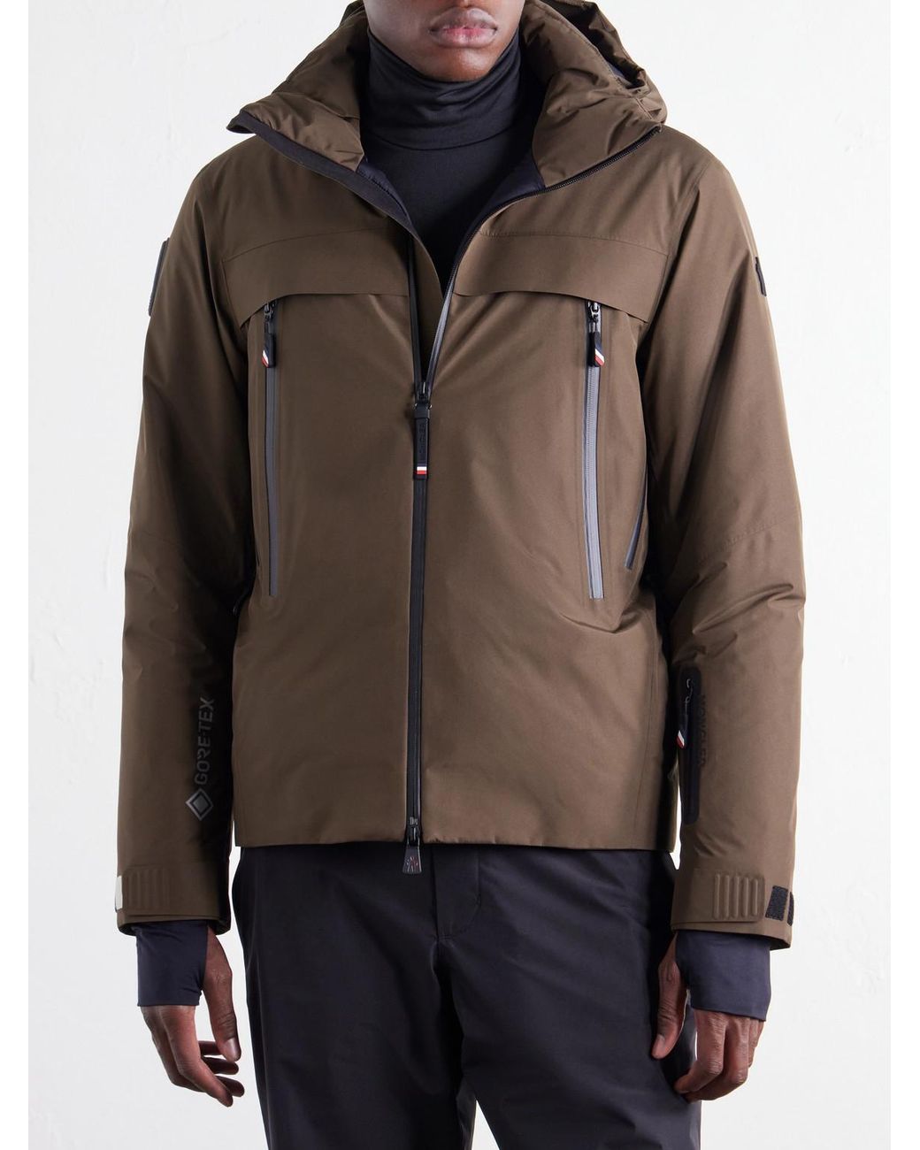 Moncler Brown Balmhorn Hooded Shell Down Ski Jacket for men