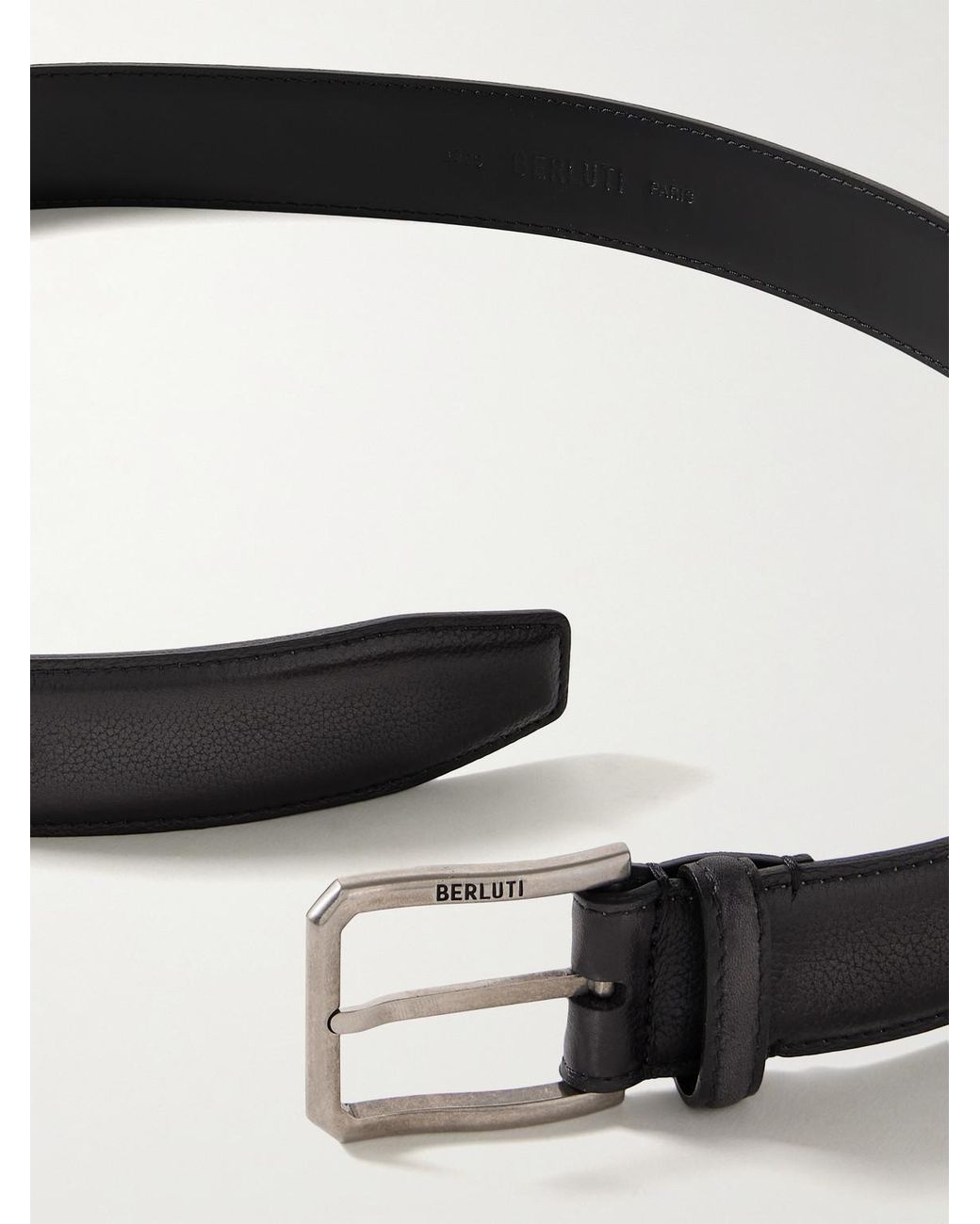 Berluti Black Versatile 3.5Cm Venezia Softy Full-Grain Leather Belt for men