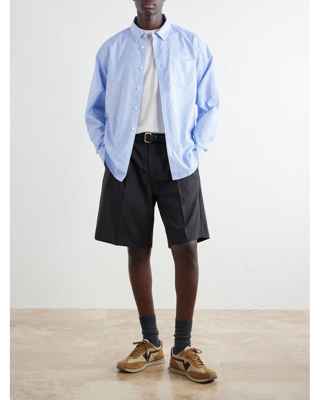 Visvim Blue Beiler Checked Cotton Oxford Shirt for men