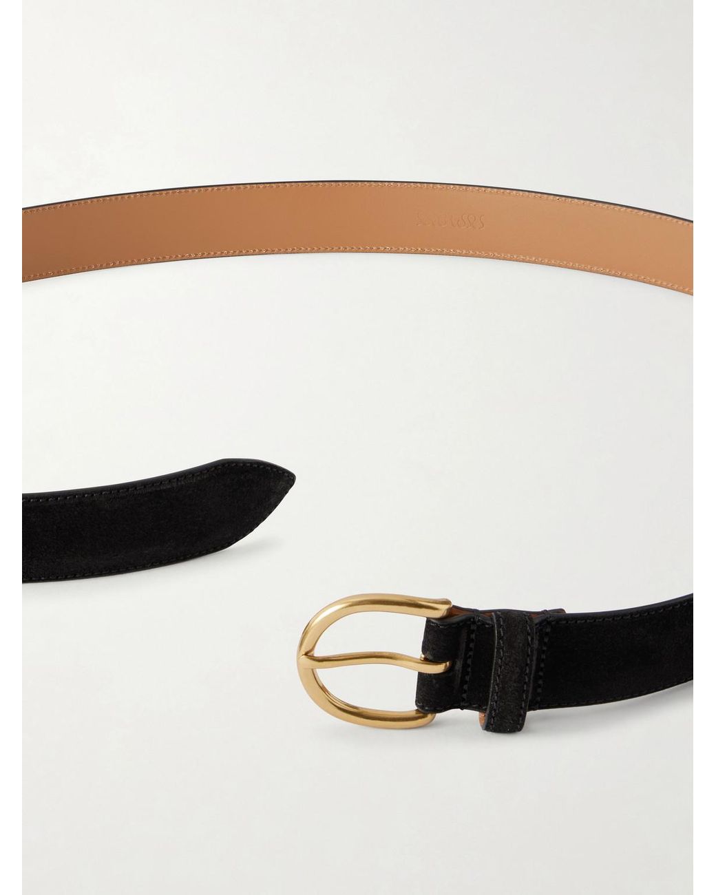 Morjas Black 3Cm Suede Belt for men