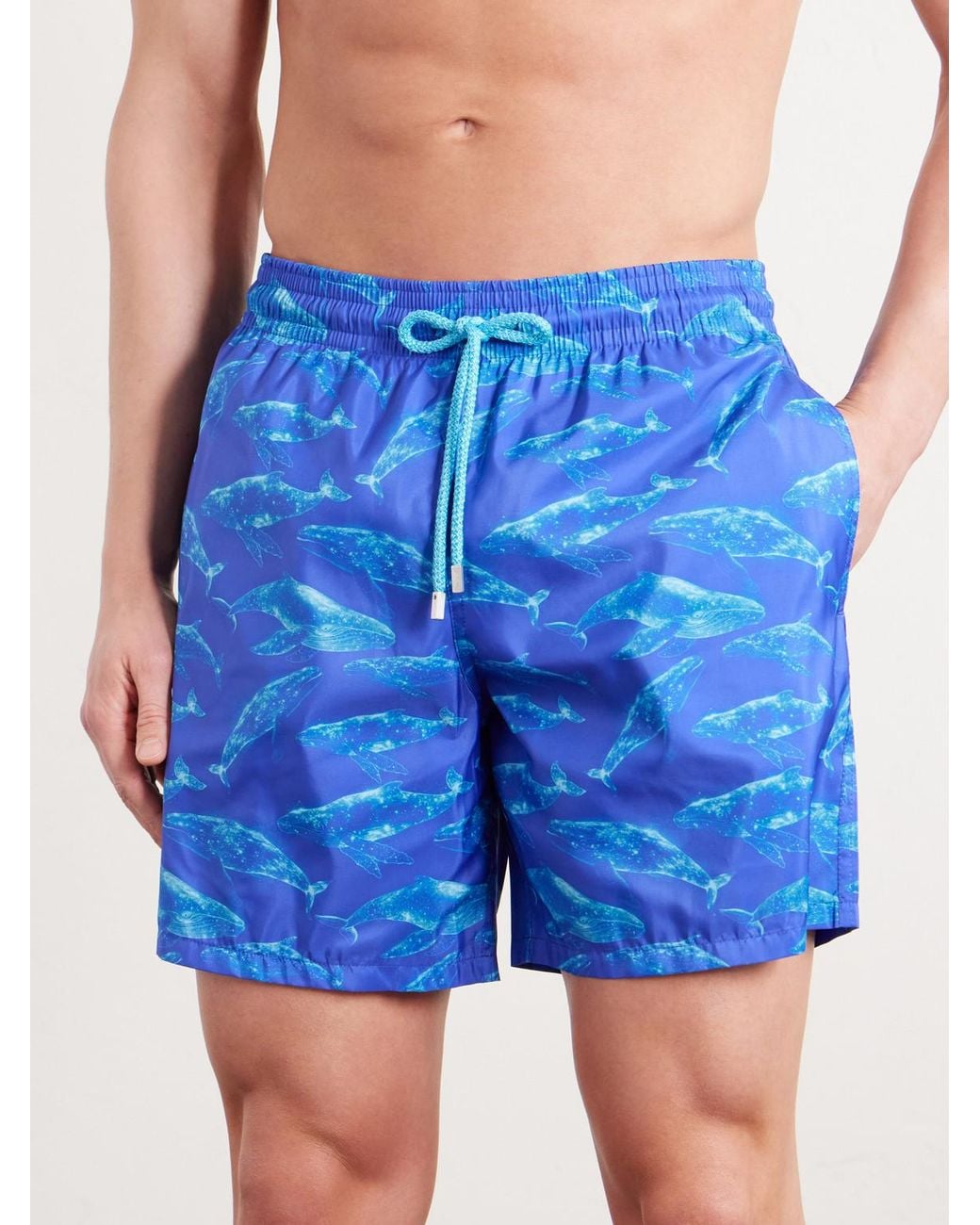Vilebrequin Blue Mahina Straight-Leg Mid-Length Recycled Swim Shorts for men