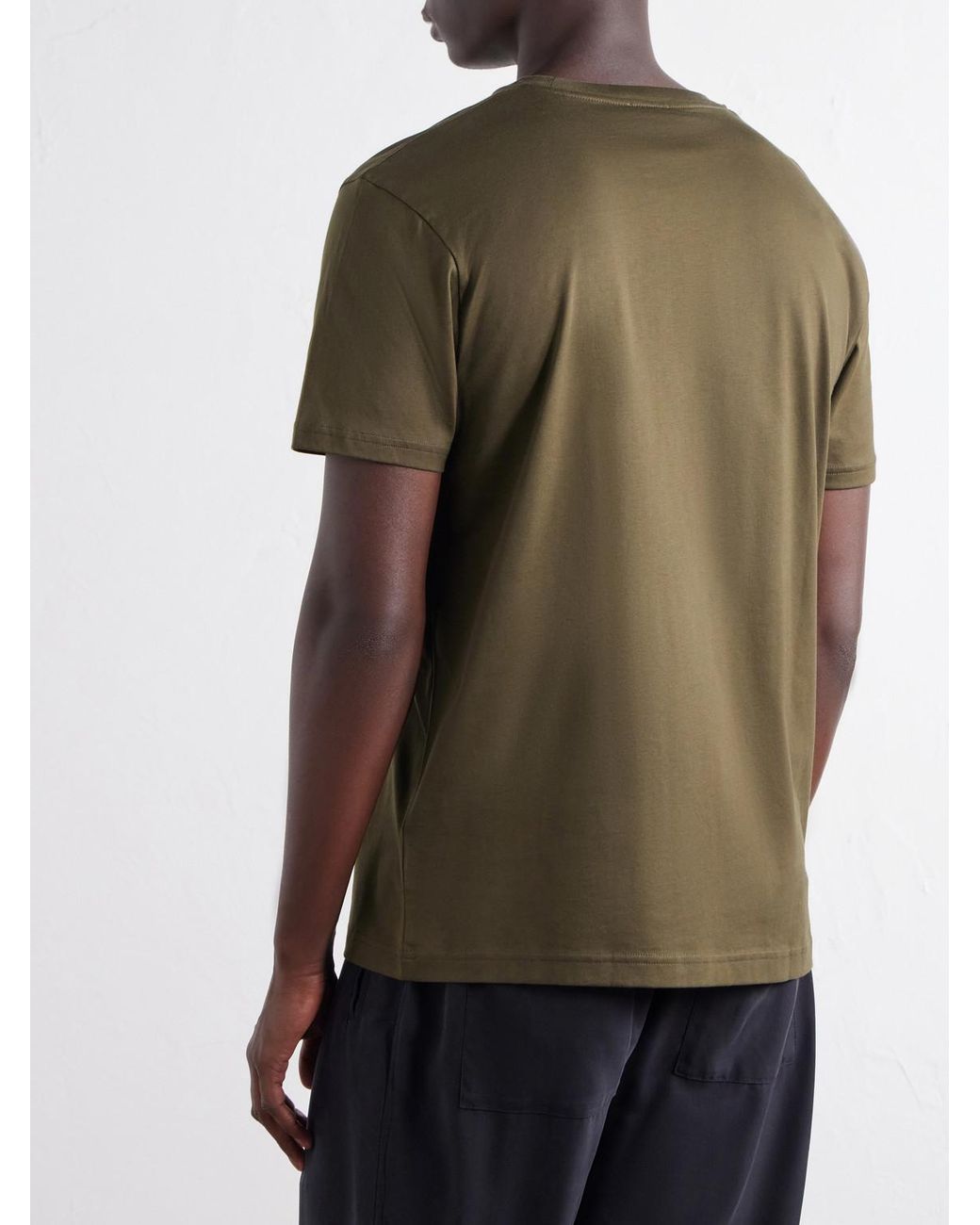 Sunspel Green Riviera Cotton-Jersey T-Shirt for men
