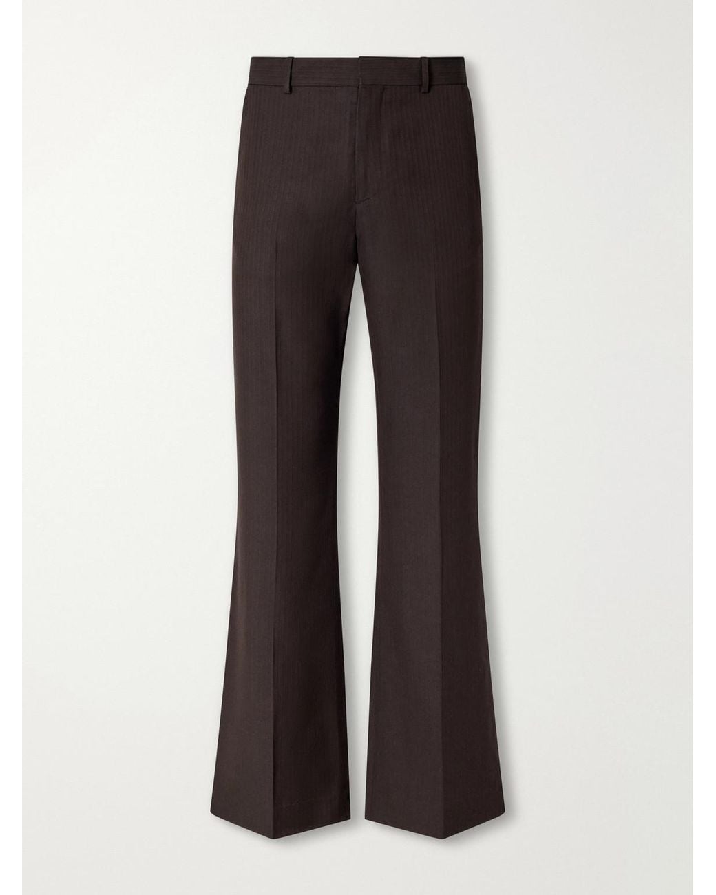 Acne Brown Straight-Leg Herringbone Trousers for men