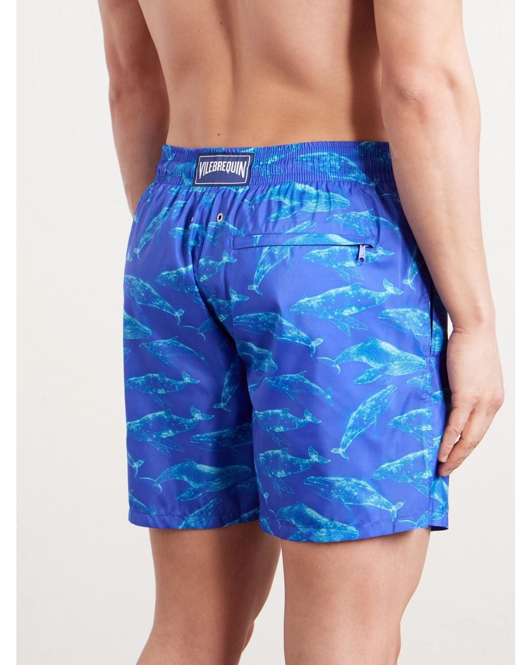 Vilebrequin Blue Mahina Straight-Leg Mid-Length Recycled Swim Shorts for men