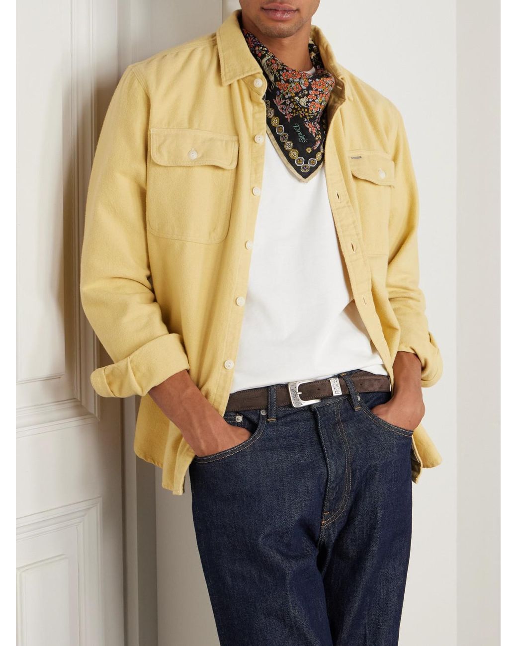 Drake's Brown 2.5Cm Suede Belt for men