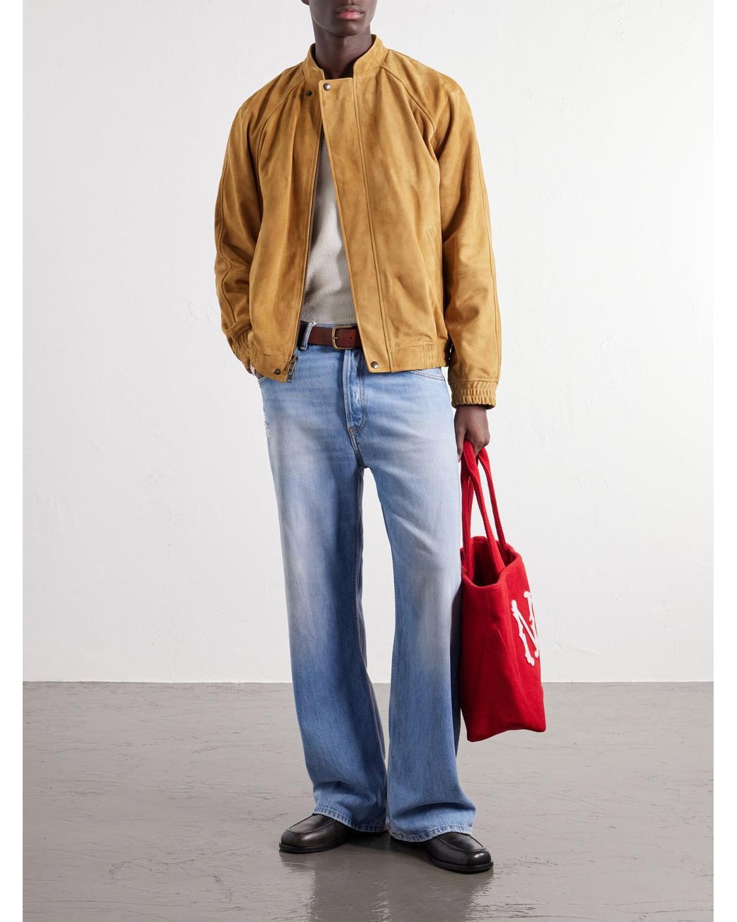 Aimé Leon Dore Red Ny Highlanders Logo-Appliquéd Canvas Tote for men