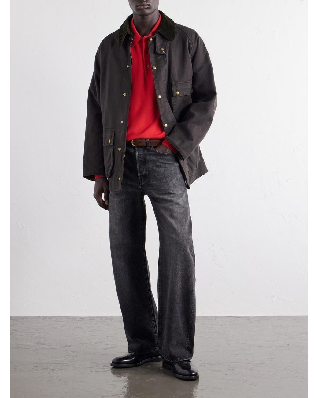 A.PRESSE Red Wool Polo Shirt for men