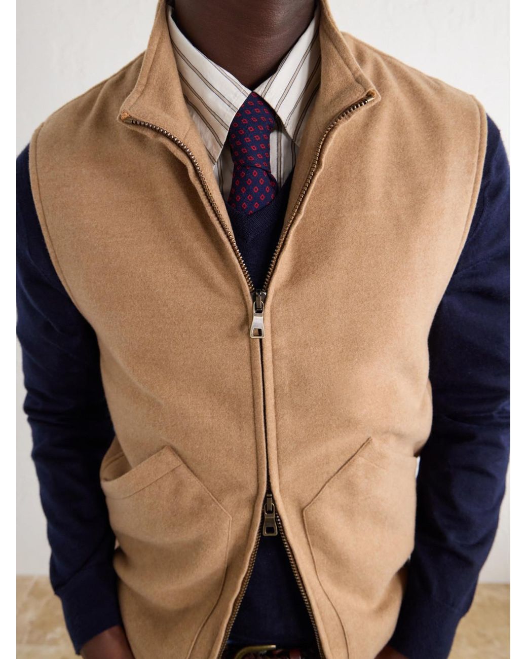 J. Mueser Natural Wool-Felt Gilet for men
