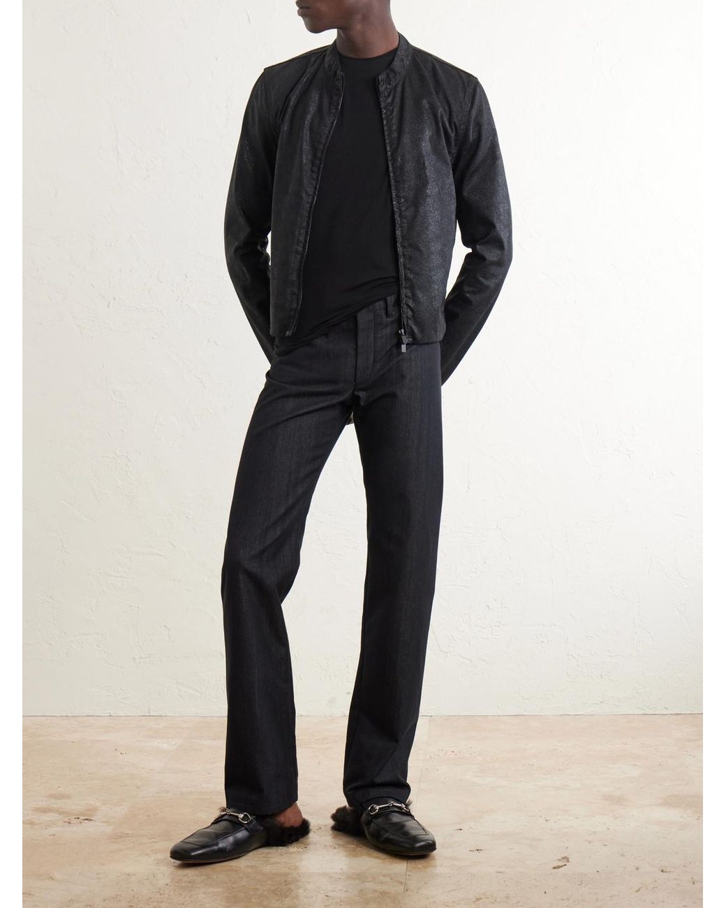Gucci Blue Slim-Leg Cotton-Blend Twill Trousers for men