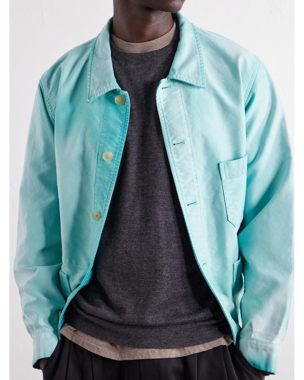 Auralee Blue Cashmere Sweater for men
