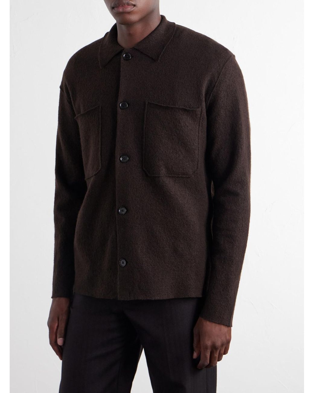 NN07 Black Jonas 6398 Merino Wool Overshirt for men