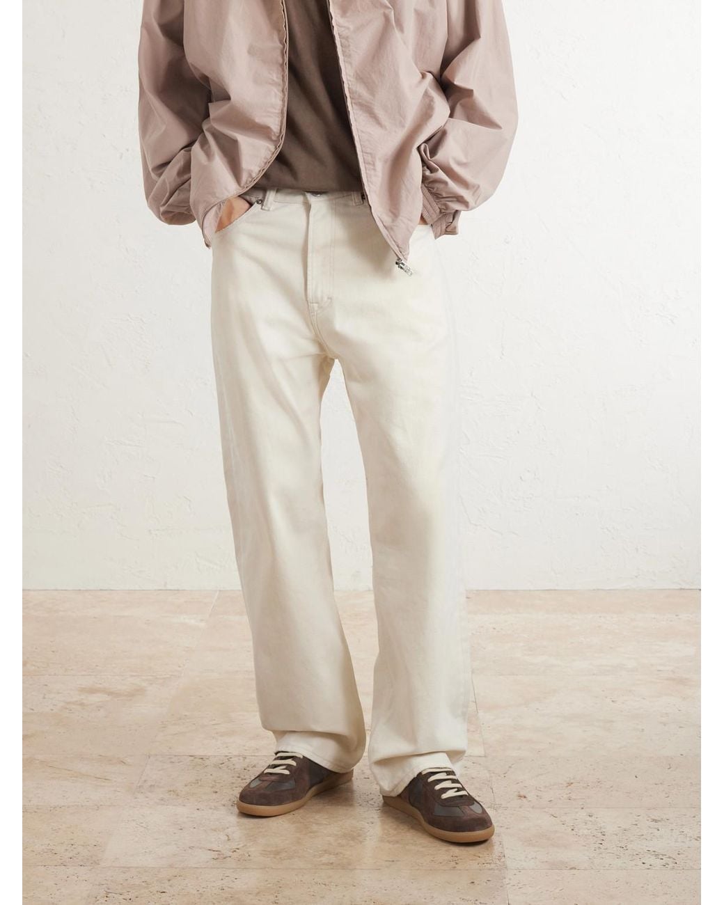 Maison Margiela Brown Replica Leather And Suede Sneakers for men