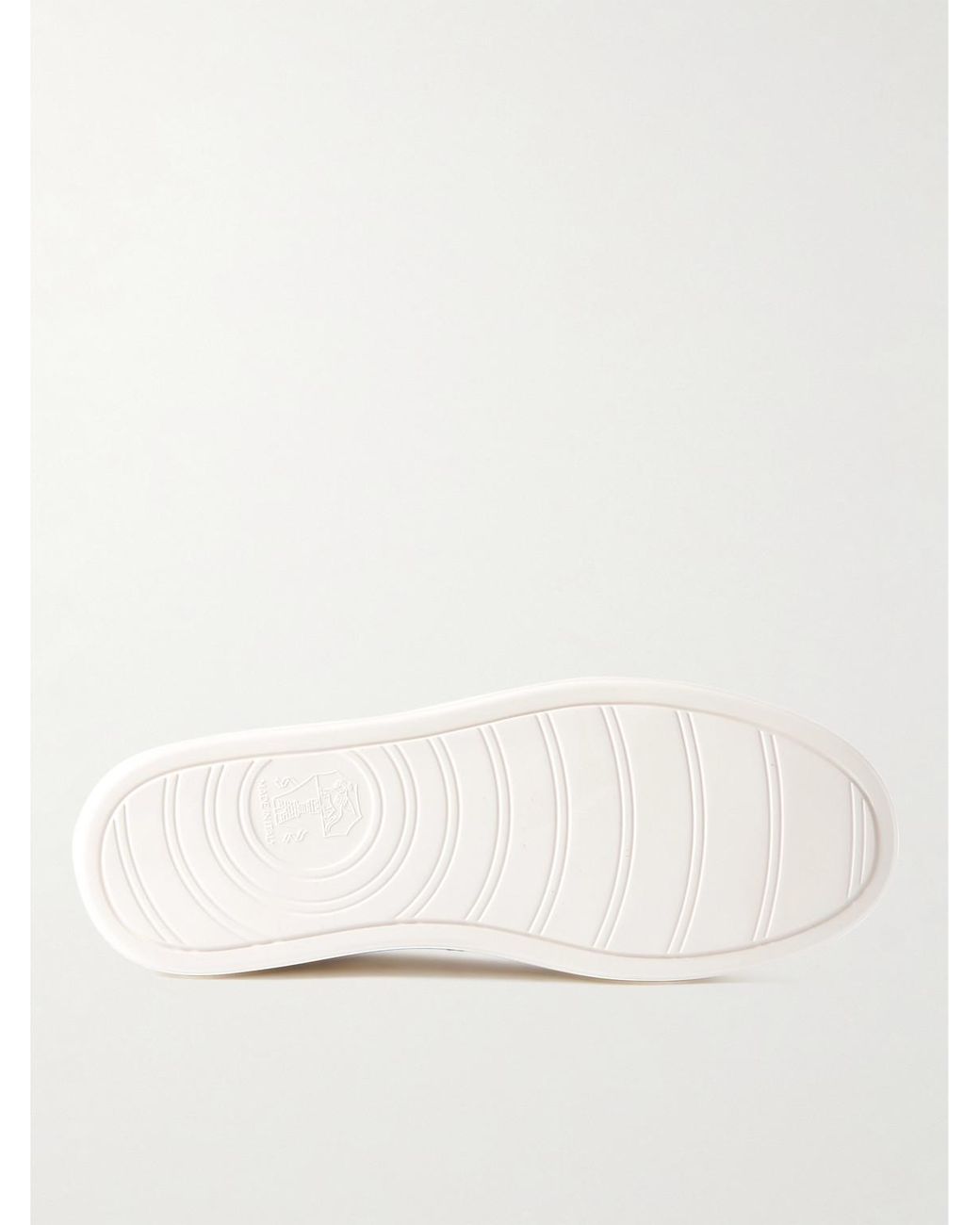 Brunello Cucinelli White Calfskin Trainers With Grain for men
