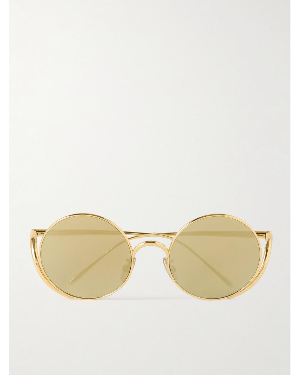 Signature Round-Tone Sunglasses di Loewe in Natural da Uomo