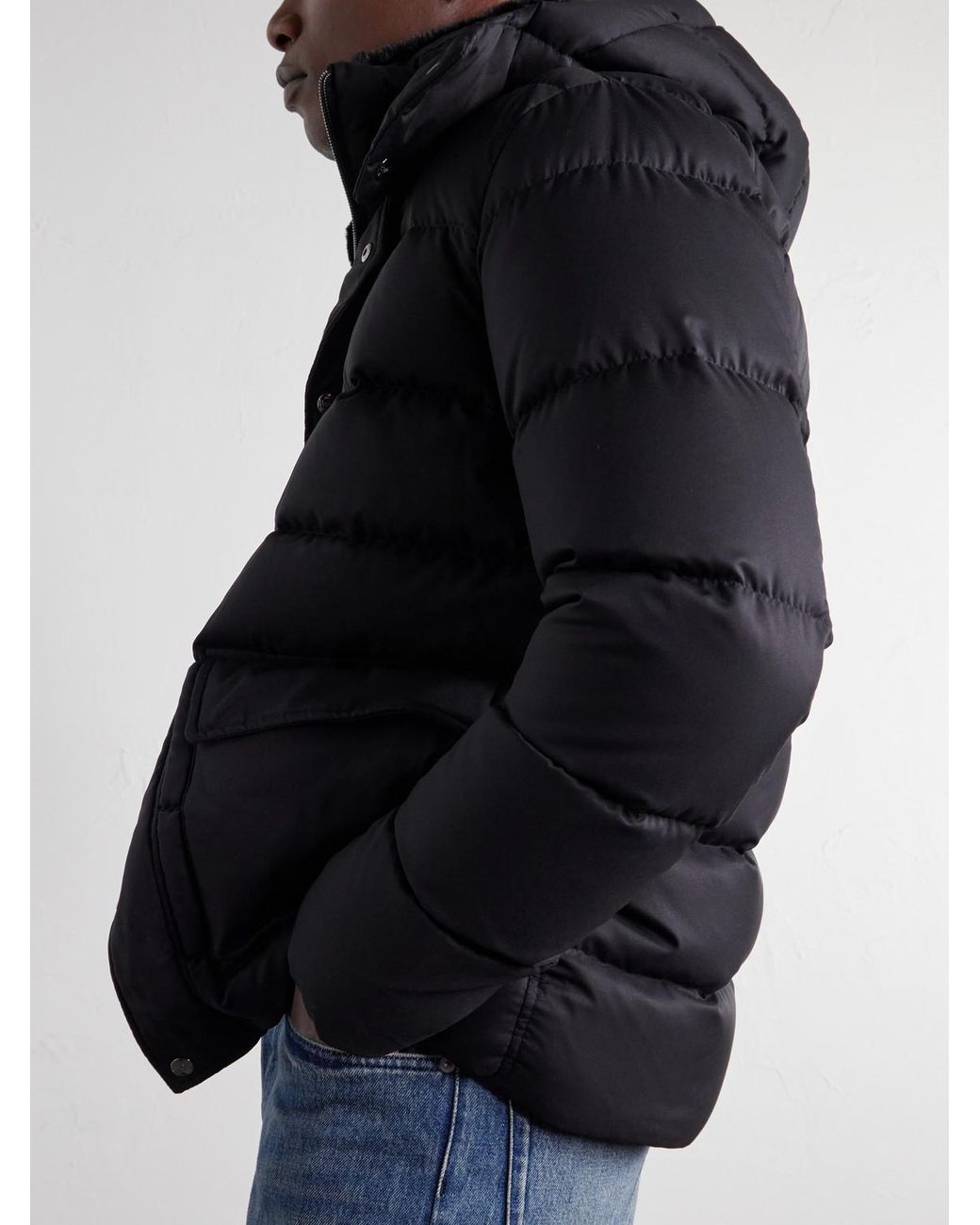 Herno Black Arendelle Hooded Quilted Shell Down Jacket for men