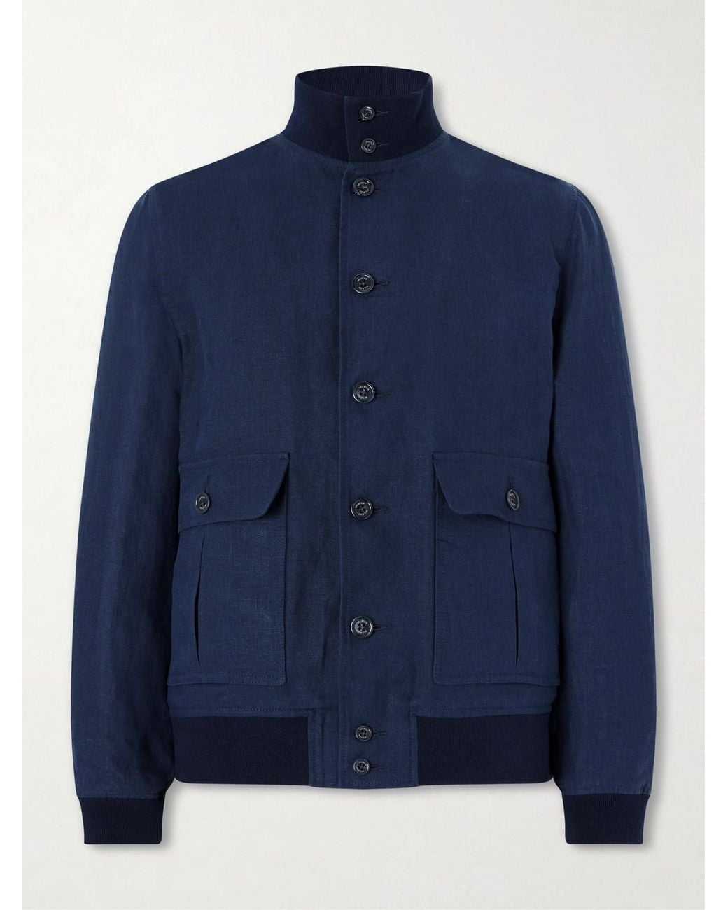Valstar Blue Ino Linen Bomber Jacket for men