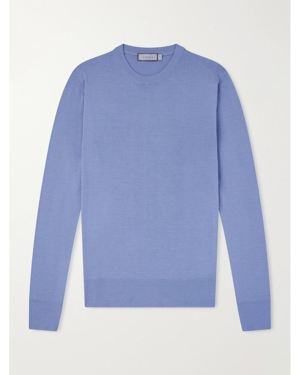 Canali Blue Wool Sweater for men