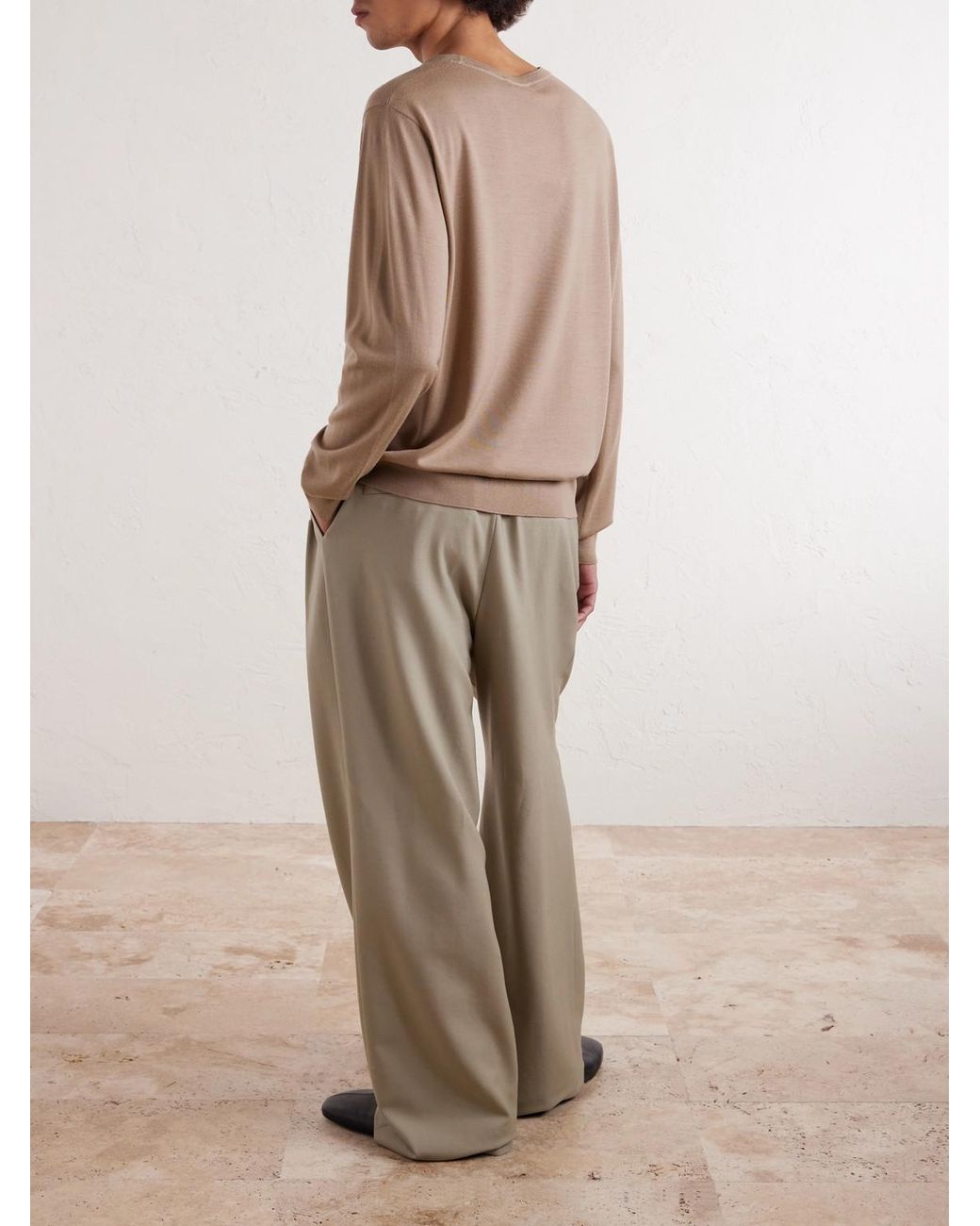 Dries Van Noten Natural Merino Wool Sweater for men