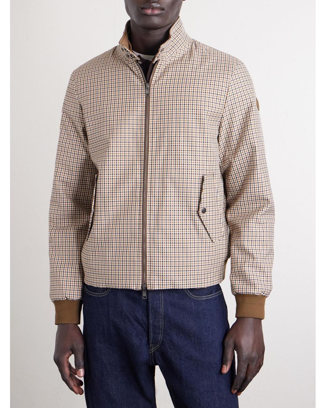 Moncler Natural Almogordo Reversible Checked Shell Down Jacket for men