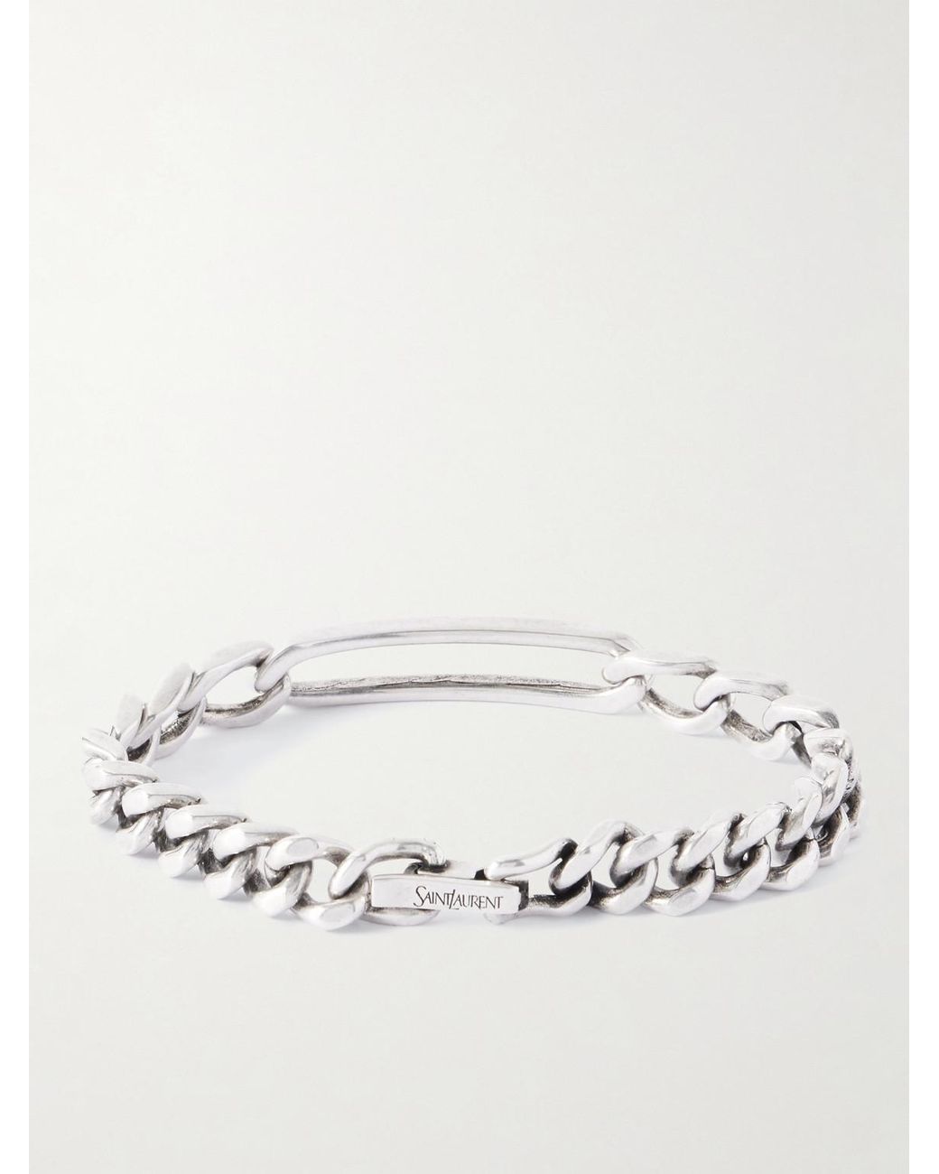 Saint Laurent Natural Silver-tone Chain Bracelet for men