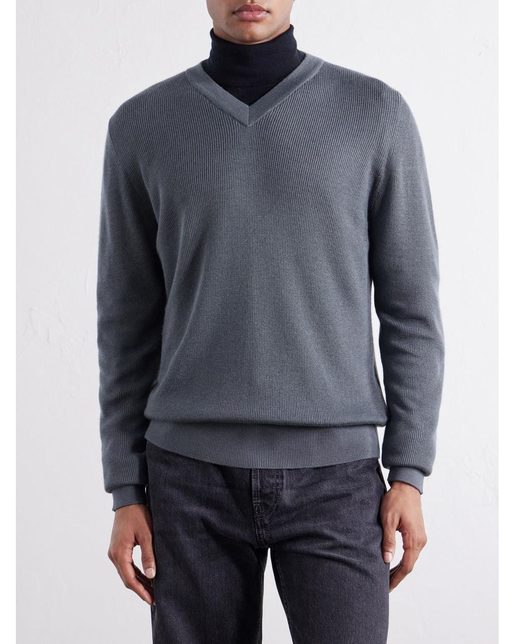 Begg x Co Blue Adrien Cashmere Sweater for men