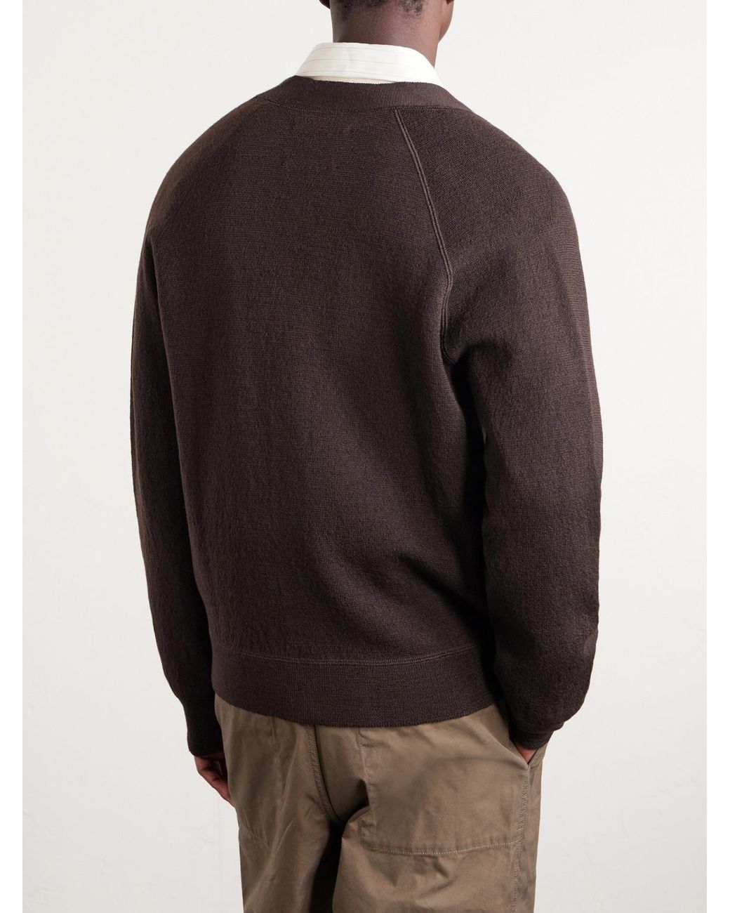 Margaret Howell Brown Merino Wool Cardigan for men