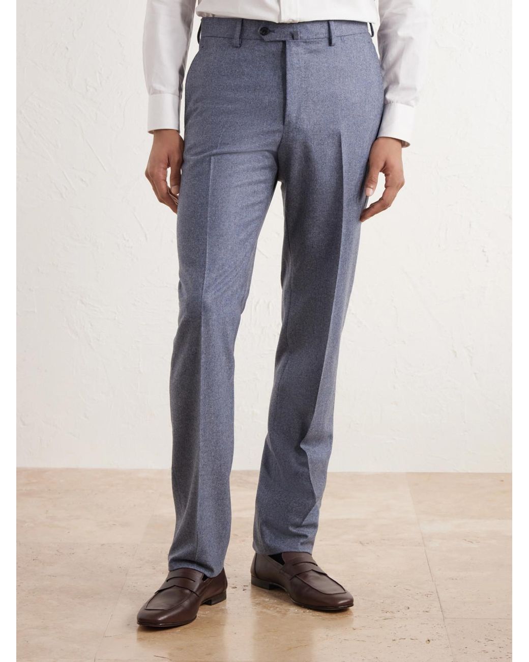 Caruso Blue Straight-Leg Wool And Cashmere-Blend Suit Trousers for men