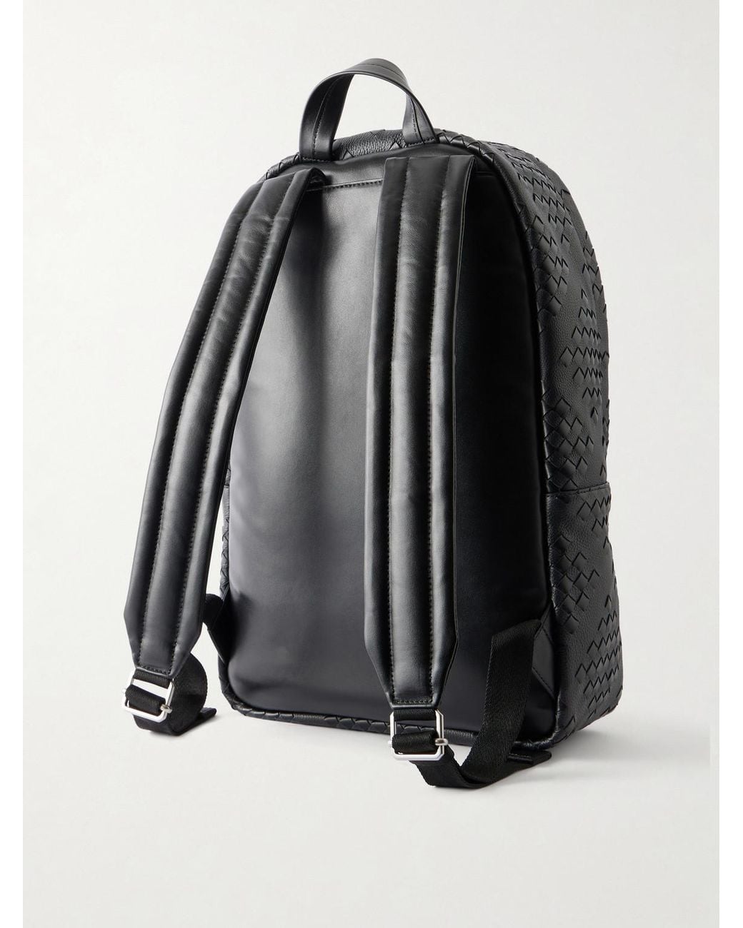 Bottega Veneta Black Diamonds Dover Classic Intrecciato Leather Backpack for men