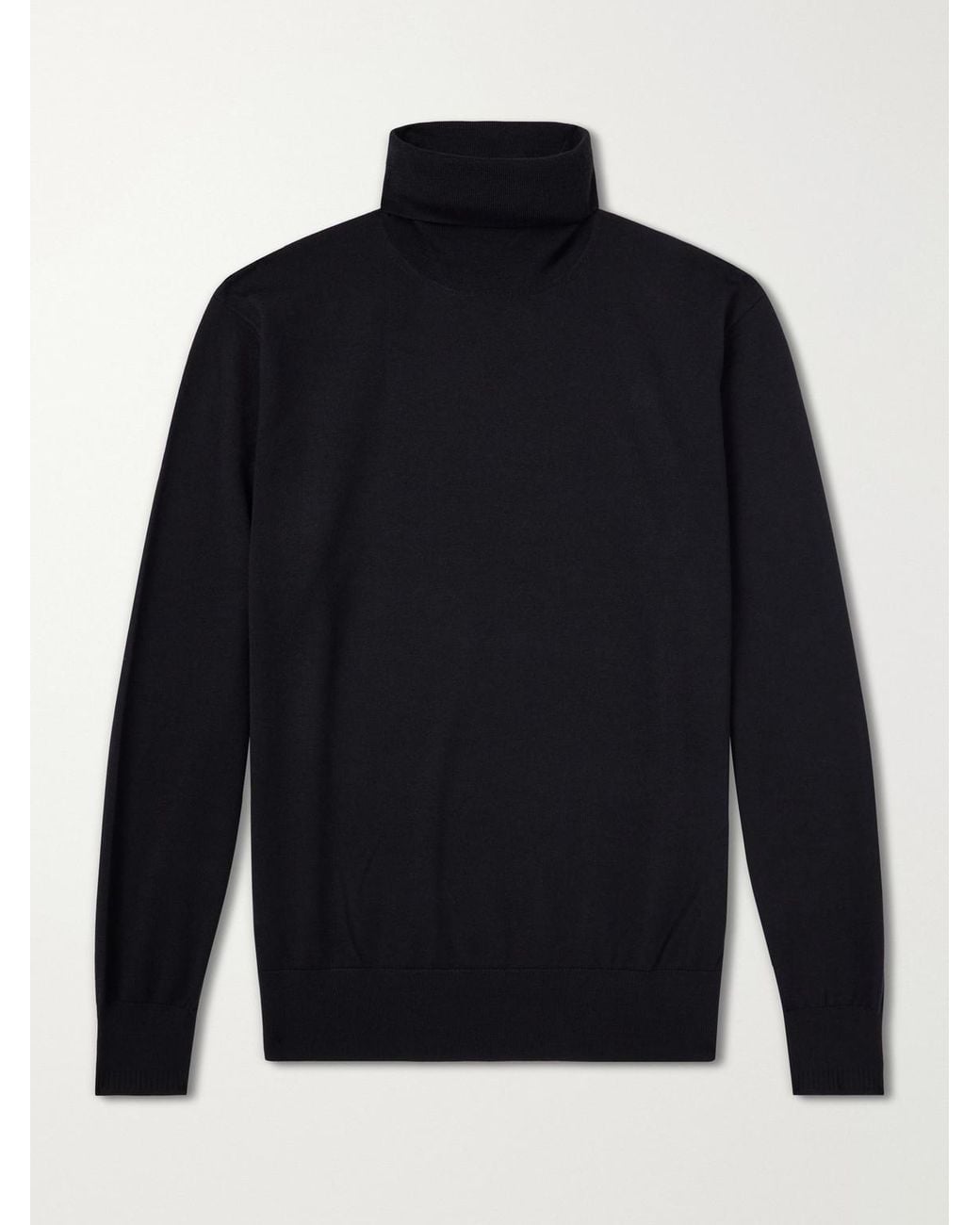 Dries Van Noten Blue Merino Wool Rollneck Sweater for men