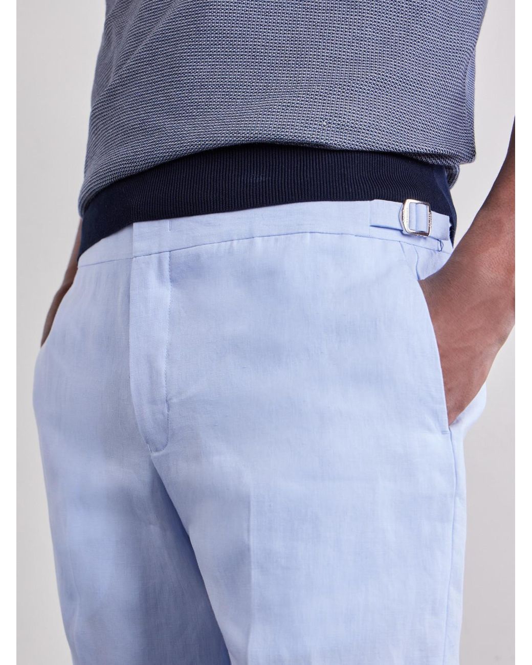 Orlebar Brown Blue Norwich Straight-Leg Linen Shorts for men