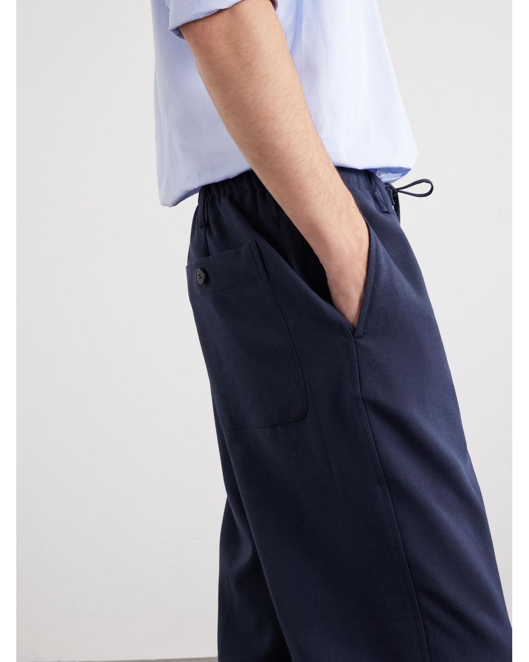 Dries Van Noten Blue Penny Straight-leg Wool Trousers for men