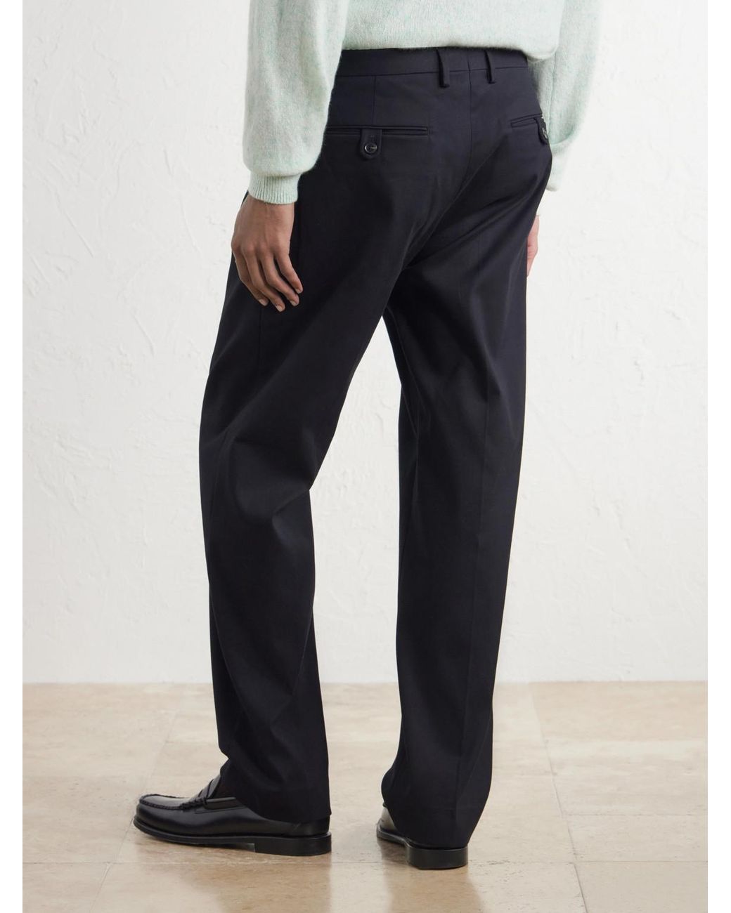 NN07 Blue Robin 10076 Straight-Leg Organic Stretch-Cotton Dobby Trousers for men
