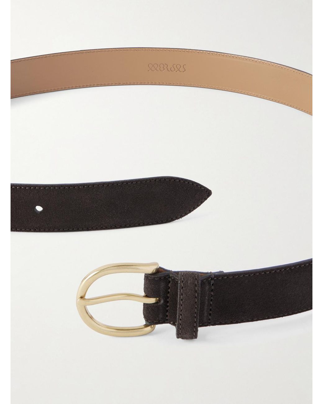 Morjas Brown 3cm Suede Belt for men