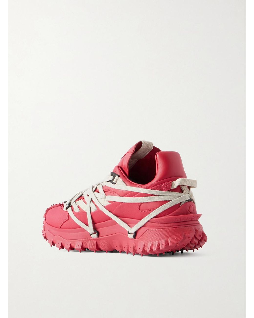 Rick Owens Pink Moncler Trailgrip Megalace® Leather And Rubber Sneakers for men