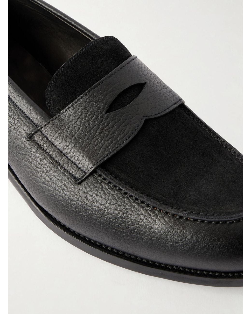 Morjas Black The Penny Loafer-Leather Flats for men
