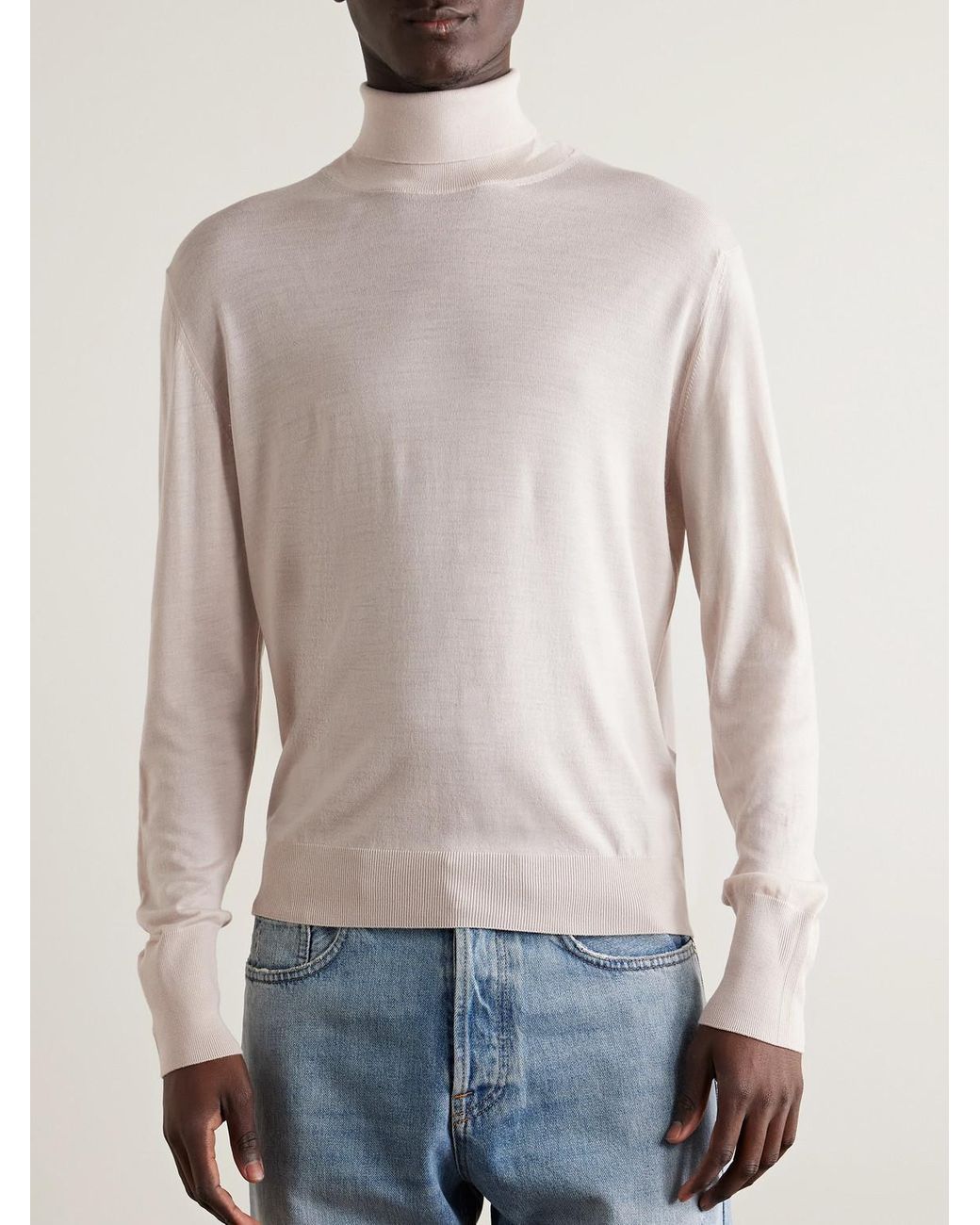 Eleventy Natural Wool Rollneck Sweater for men
