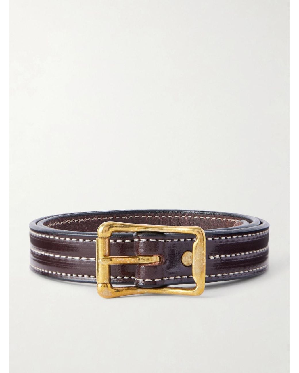 Yuketen Gray 2.5Cm Leather Belt for men