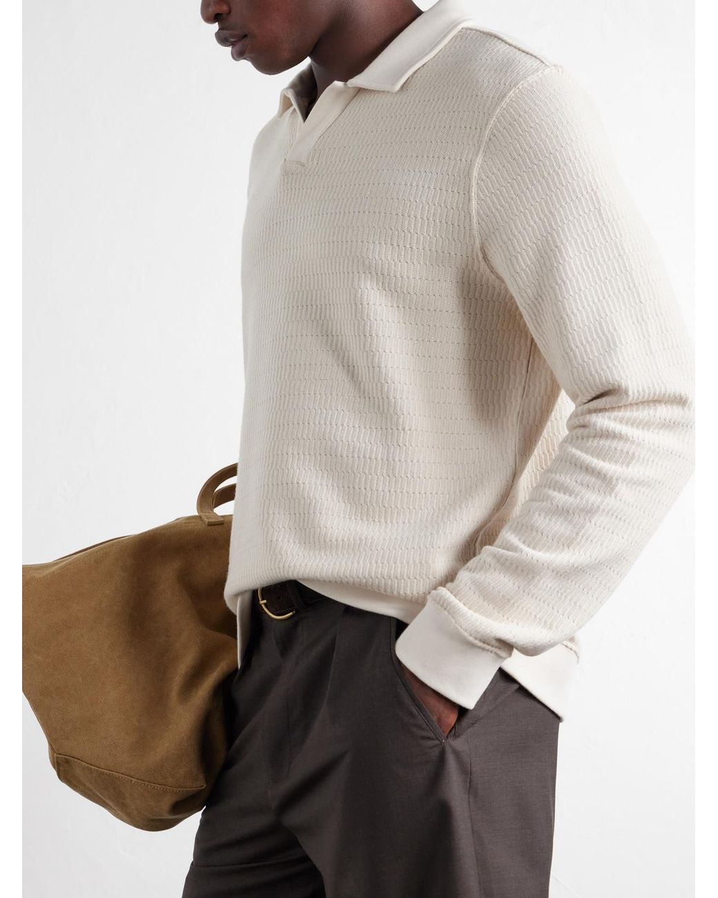 Mr P. Natural Cotton Polo Sweater for men