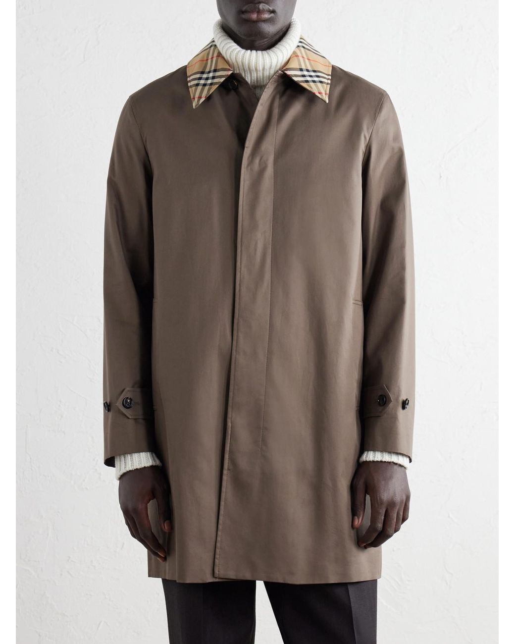 Burberry Brown Tottenham Checked Cotton-gabardine Trench Coat for men
