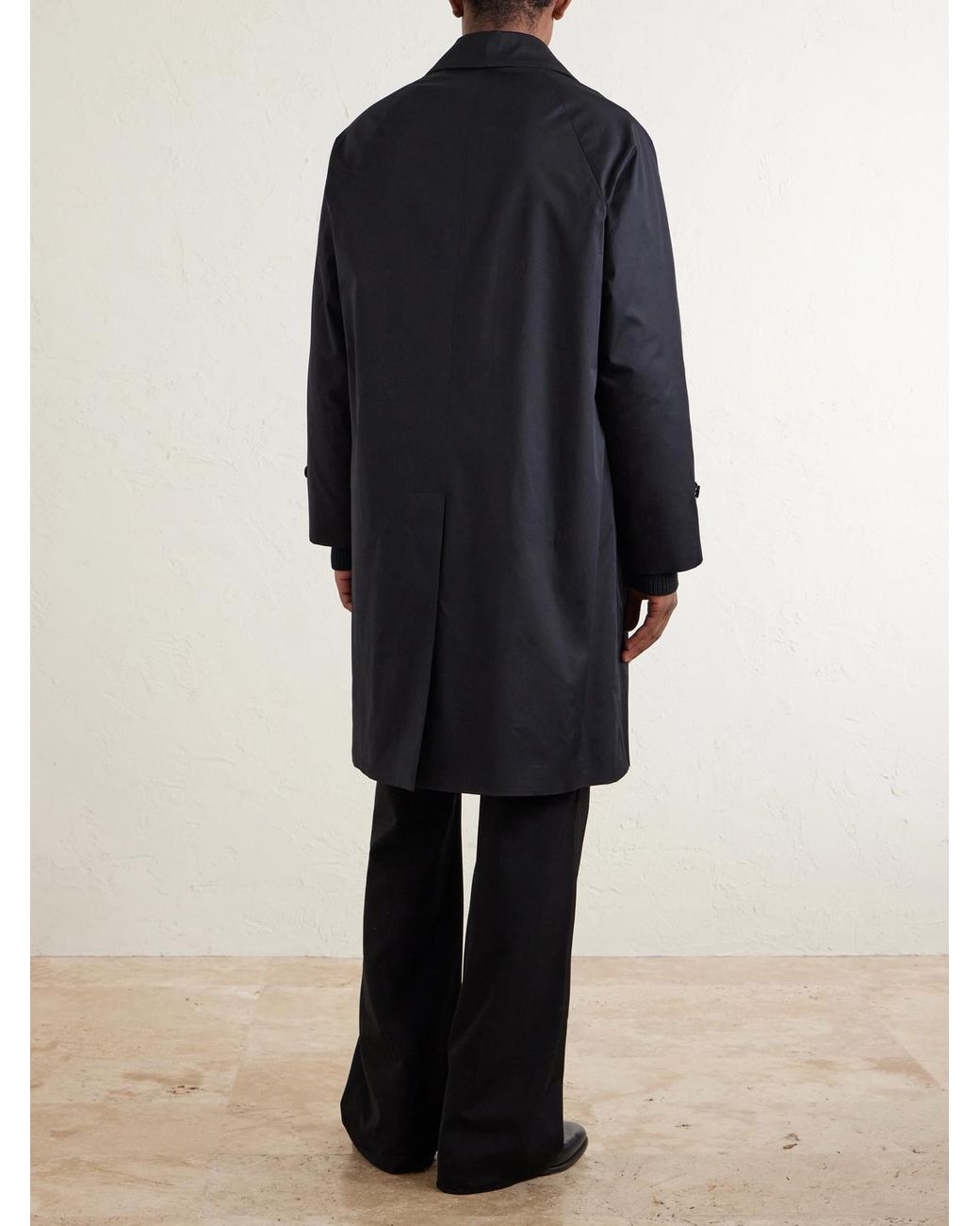 De Petrillo Blue Structured Cotton-blend Coat for men