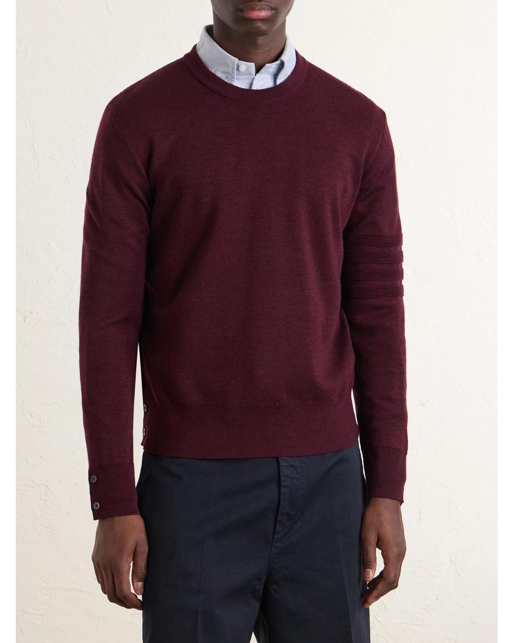 Thom Browne Red Milano Stitch Wool for men
