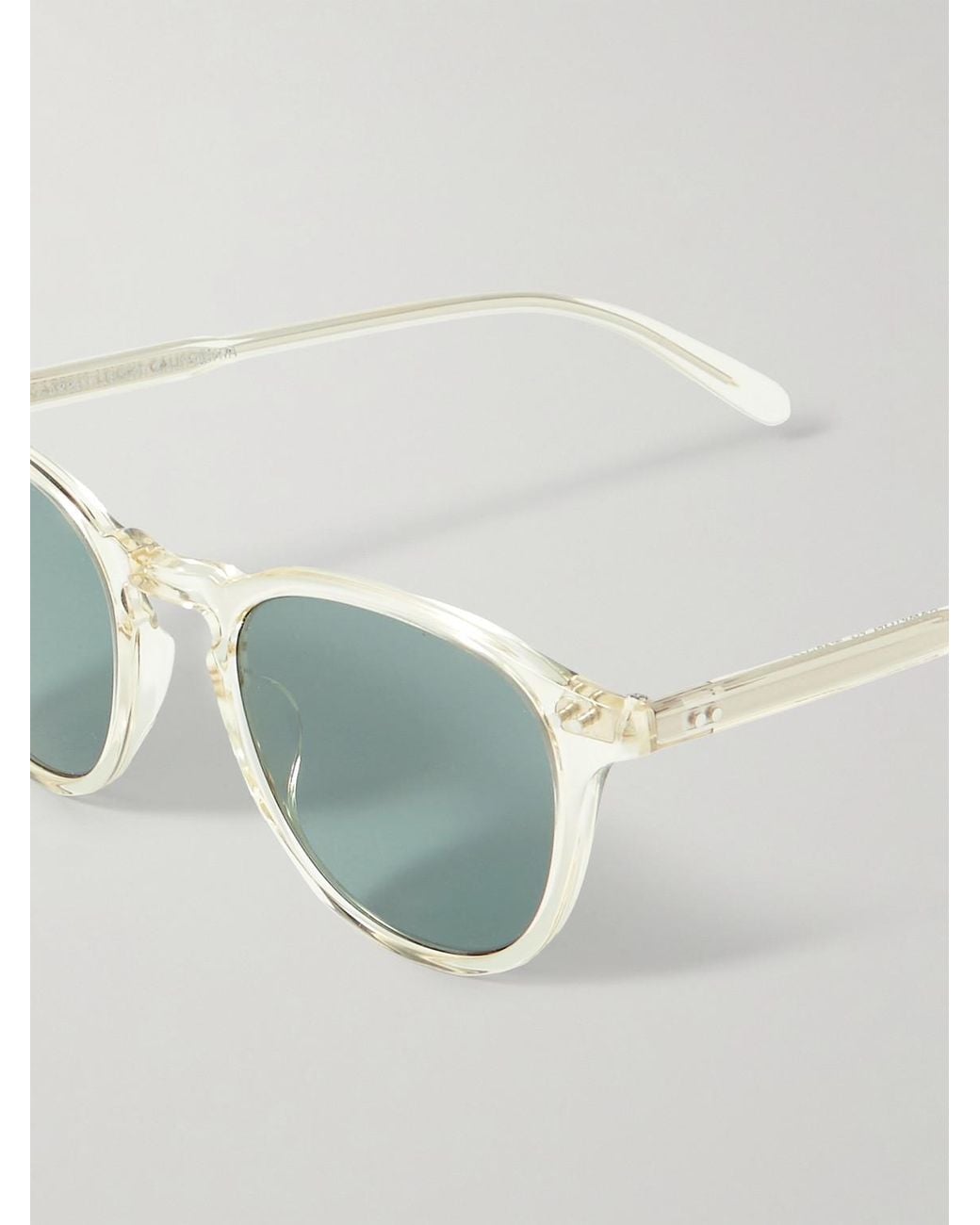 Garrett Leight Green Hampton Round-Frame Acetate Polarised Sunglasses for men