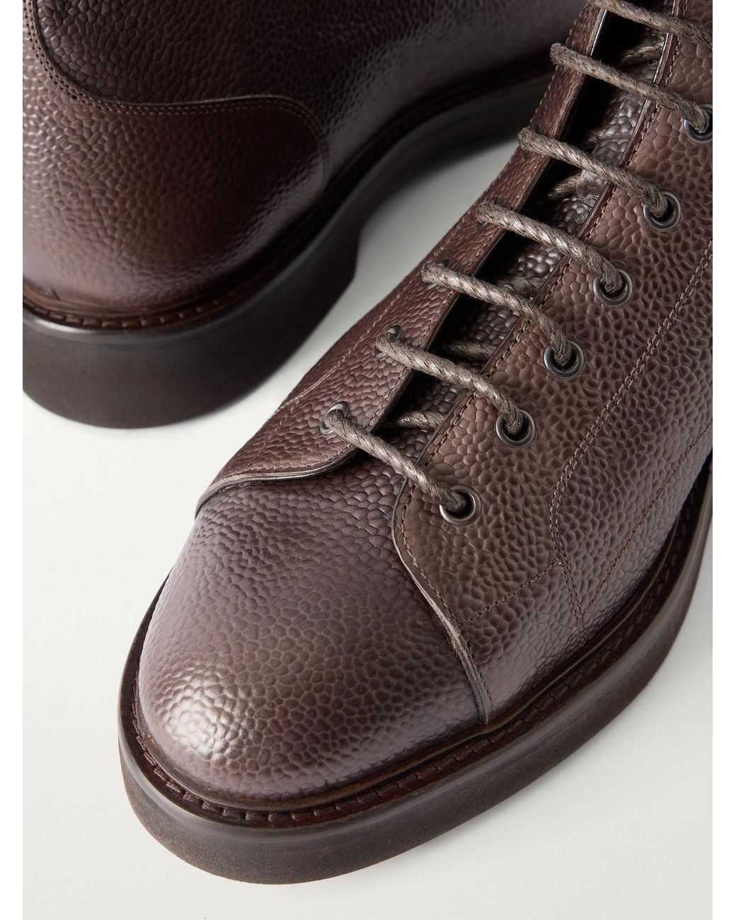 Mr P. Brown Monkey Full-Grain Leather Boots for men