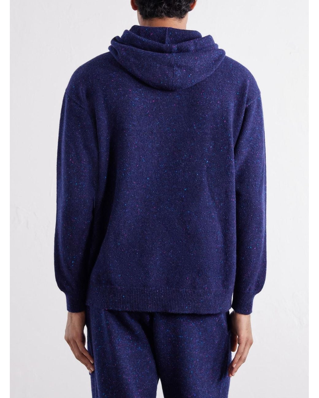 Begg x Co Blue Brennan Cashmere Hoodie for men
