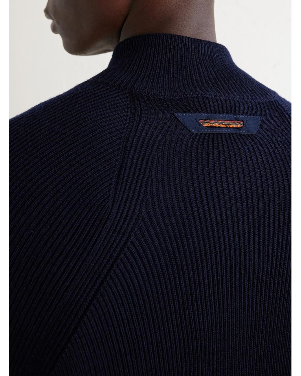 Sease Blue Virgin Wool And Shell Bomber Jacket for men